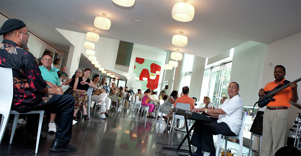 Visitors attending a Jazz Cafe Performance
