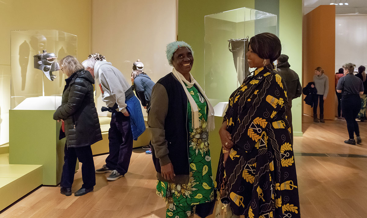 Congolese visitor in the exhibition