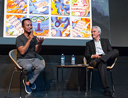 Tserin Sherpa (Left) and Dr. John Rice (Right) on stage