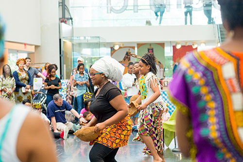 Dancers performing at the Mali celebration